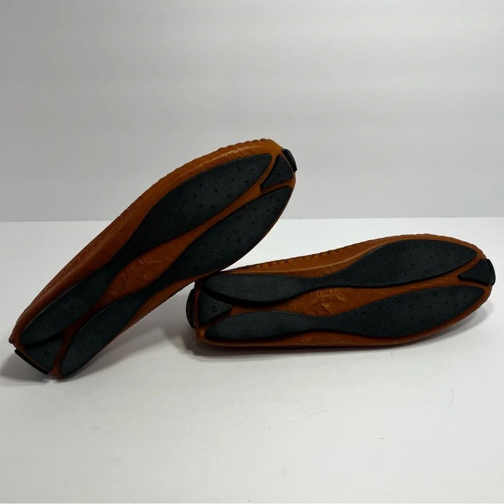 PIKOLINOS Jerez Brown Leather Slip On Woven Preppy Moccasins Loafers SZ 40